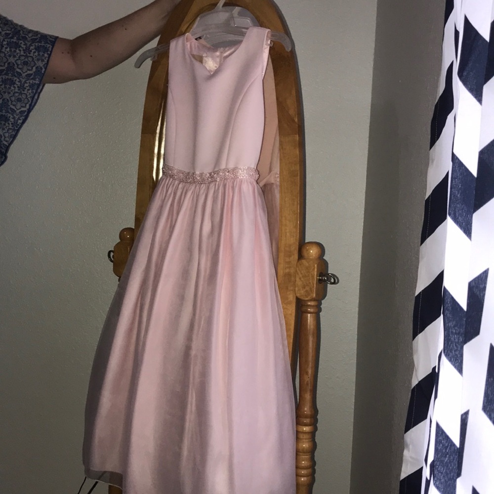 pink flower girl dress
